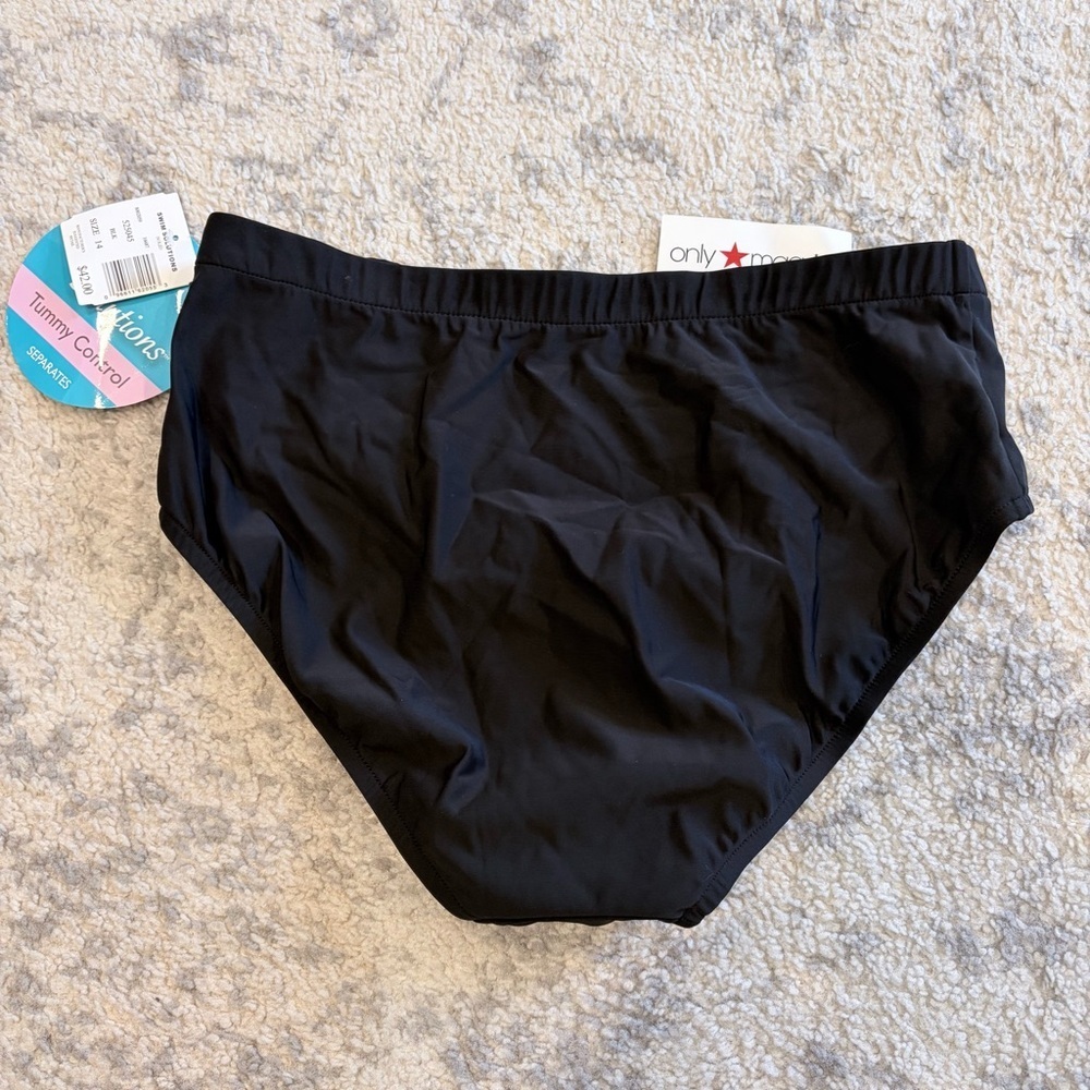 Swim Solutions Black 14 Tummy Control Bikini Bottoms Vacation Shapewear Beach - Picture 3 of 3